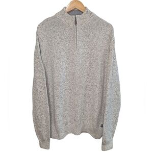 Chap's Men's Quarter Zip Mock Neck Long Sleeve Sweater Size Large